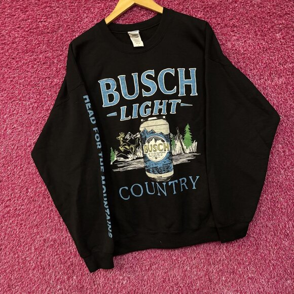 Busch Light Country Mountain Spring Beer Promo Oversized Crewneck Sweater Large - Picture 3 of 5